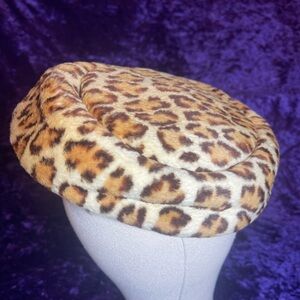 Vintage 50s Leopard Print Faux Fur Hat – Patrice Designer